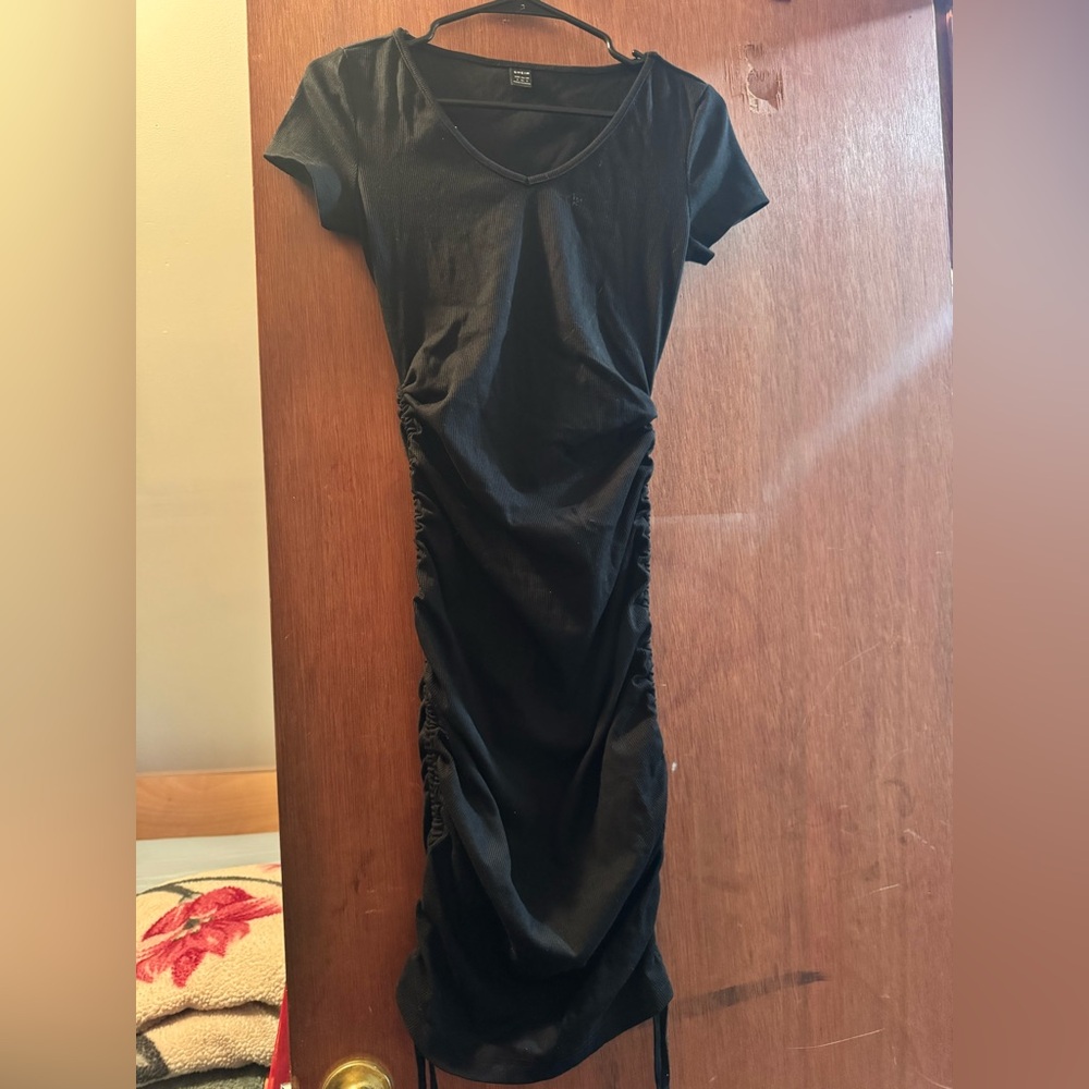 SHEIN Black Ruched Dress